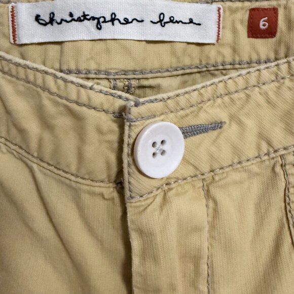 Christopher butter Yellow Utility Pants SZ 6 Coastal Streetwear Hipster - Picture 4 of 5